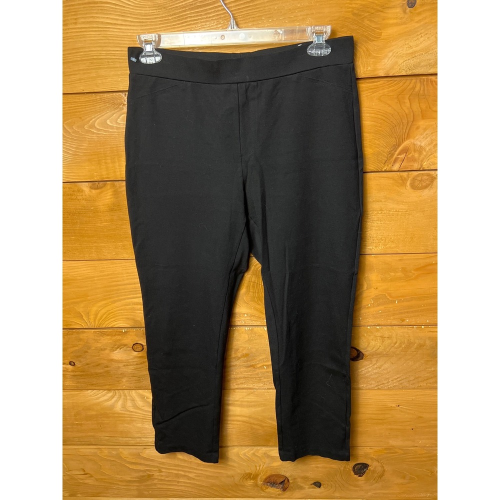 Michael Kors Black Pull On‎ Crop Pants Women's LG Viscose Blend Stretch Business
